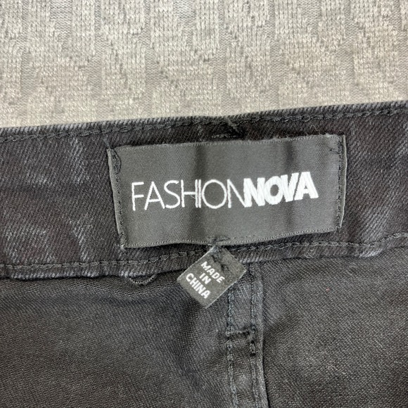 Black baggy wide leg cargo utility jeans Women 15/30X33 high rise hip-hop - Picture 3 of 11